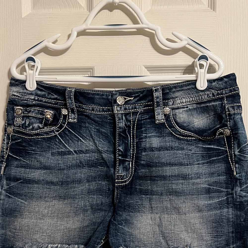 Miss Me Dark Wash Jean Shorts - Picture 2 of 6